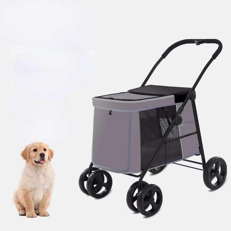 

Outdoor Foldable Pet Stroller Lightweight Dog Cat Cart for Large Dogs Travel Pet Carrying Bag Bearing Weight 40KG for Large Dogs