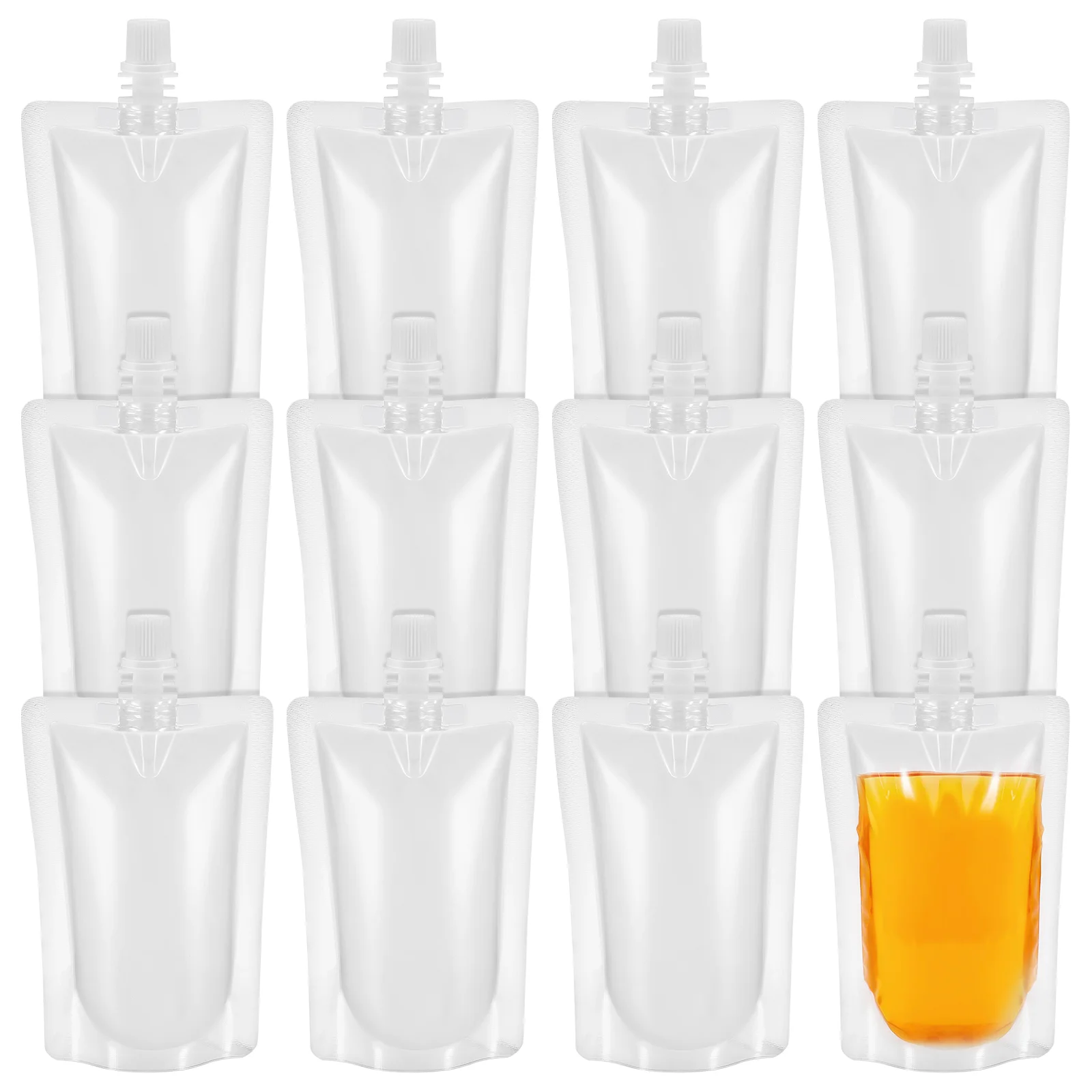 

Flask Pouch Pouches Flasks Plastic Drink Drinking Juice Beverage Reusable Drinks Travel Water Clear Smoothie Liquid Out Take