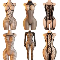 Body sexy à grandes ouvertures, lingerie érotique sans entrejambe, combinaison résille ajourée avec poitrine exposée, sous-vêtements pour femme adulte grande taille 1
