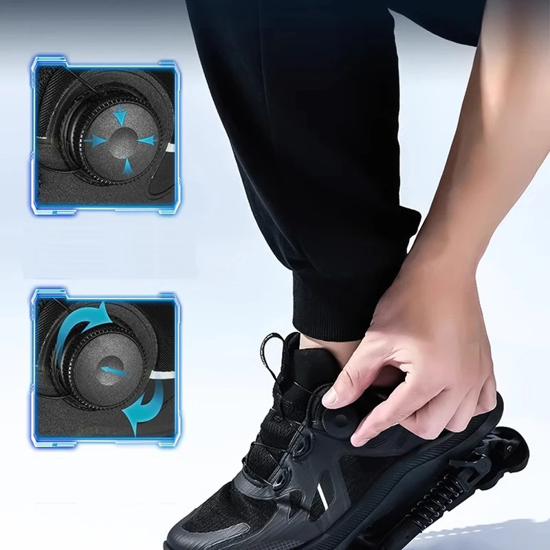 2 in 1 Adult Functional Shoes, Mechanical Spring Sports Shoes, Super Shock Proof Shoes with Adjust Switch