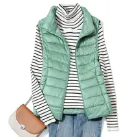 2025 New Women Sleeveless Puffer Jacket Spring Winter Female 90% White Duck Down Coat Ultra Lightweight Packable Warm Down Vest
