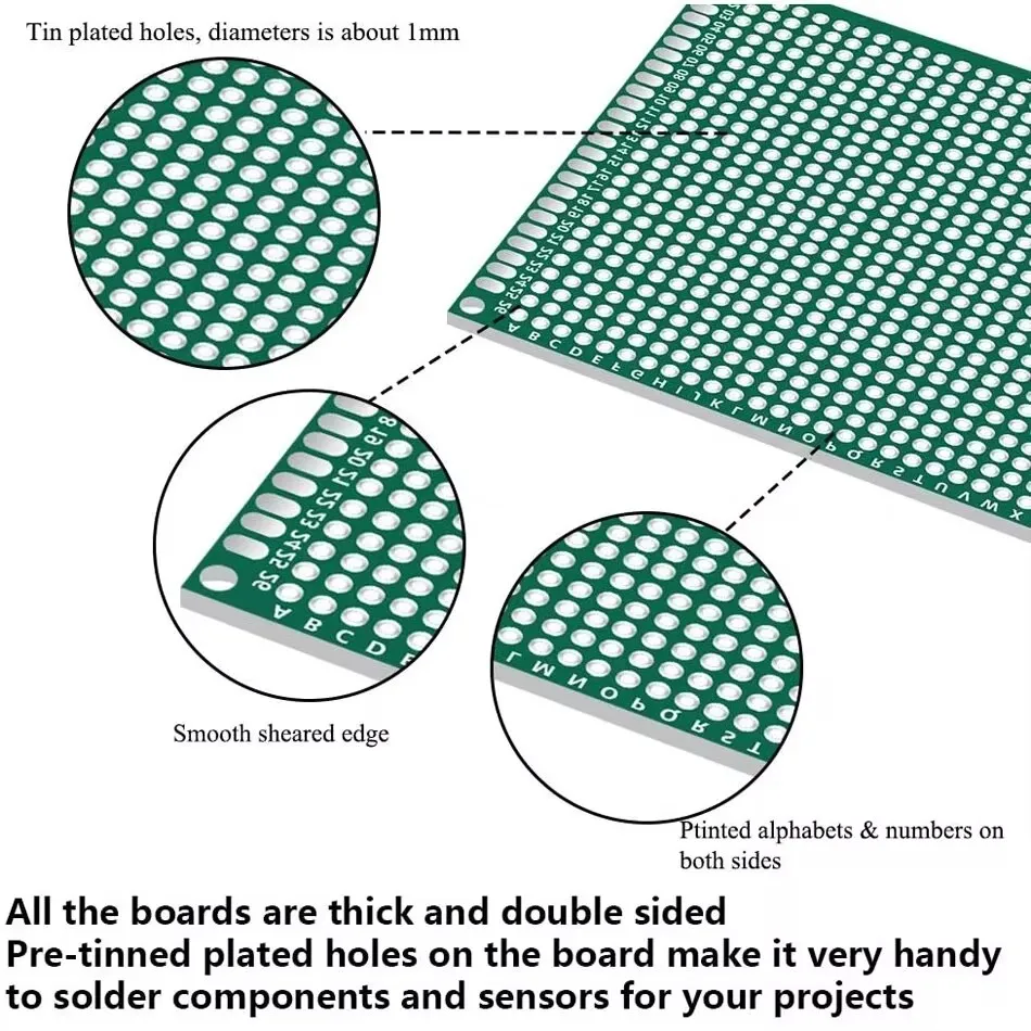 Double Sided PCB Board Prototype Kit 10 Pcs 6 Sizes for Arduino pcb board