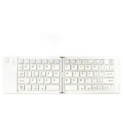 Compact Foldable Wireless Bluetooth Rechargeable Keyboard (WHITE)