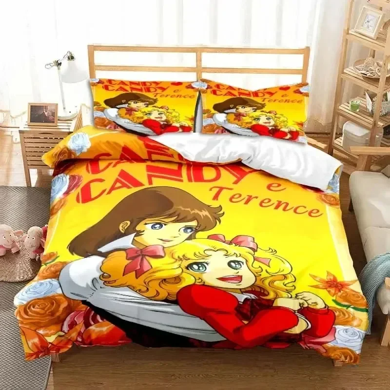 Manga Candy Candy Bedding Set Duvet Cover Bed Set Quilt Cover Pillowcase Comforter king Queen Size Boys Adult Bedding Set