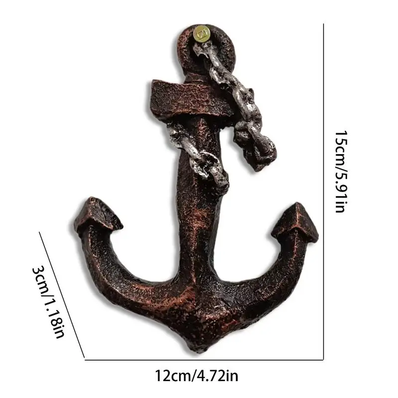 Nautical Wall Hanger Coastal Towel Hooks Rustic Coat And Hat Hanger For Outdoor Decor Behind-Door Storage