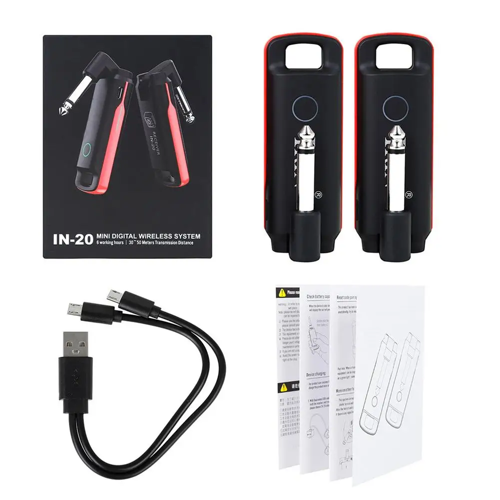 

Wireless Guitar System Wireless Audio Transmitter Receiver 6.35mm Interface Plug Play For Acoustic Guitar