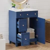 24-Inch Bathroom Vanity Cabinet with Ceramic Sink, 2 Drawers, 1 Door 1