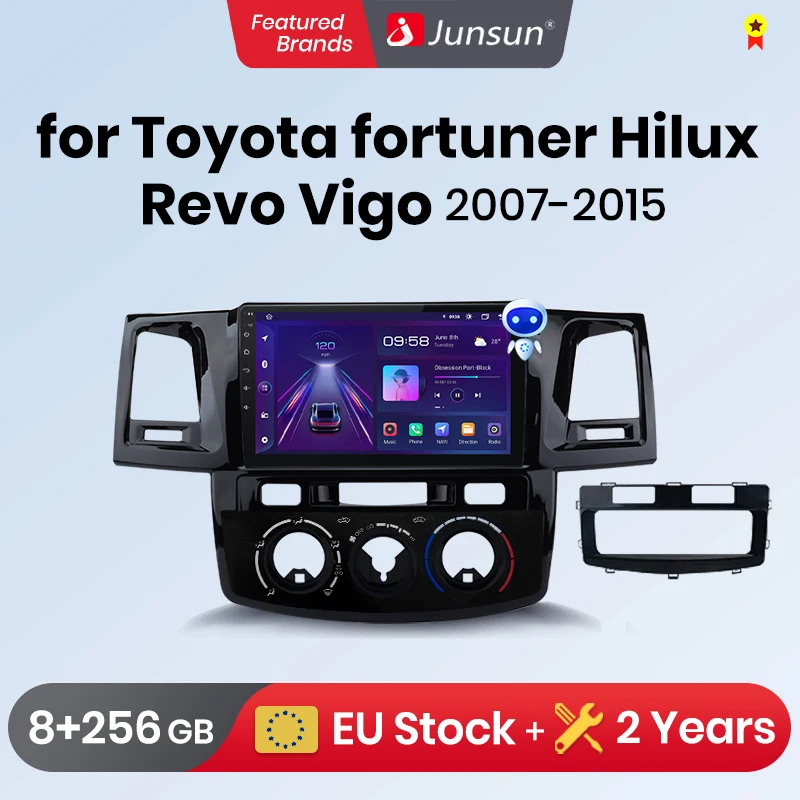 Junsun Android Wireless CarPlay Auto Car Radio For Toyota Fortuner Hilux Revo Vigo 2007-2015 Intelligent Systems DSP SWC RDS GPS