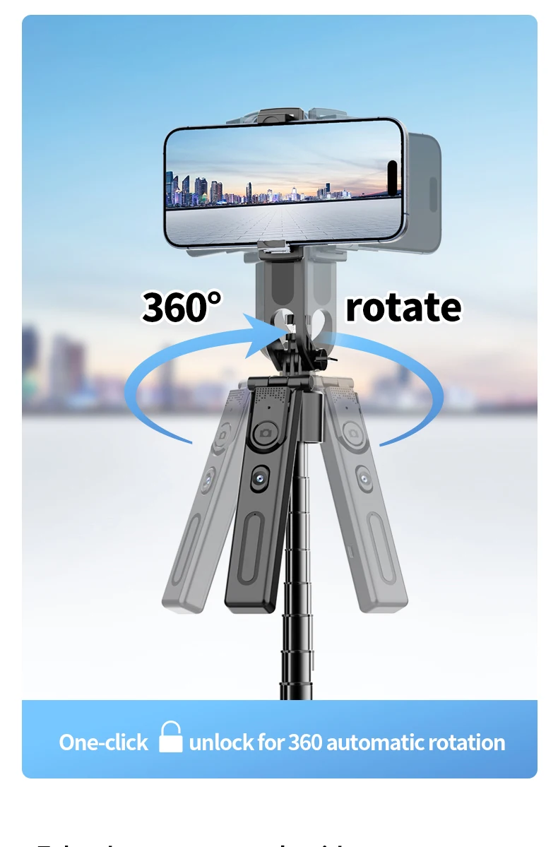 Ai Phone Tripod With Auto-rotation And Remote Control For Vlogging_voghion.com