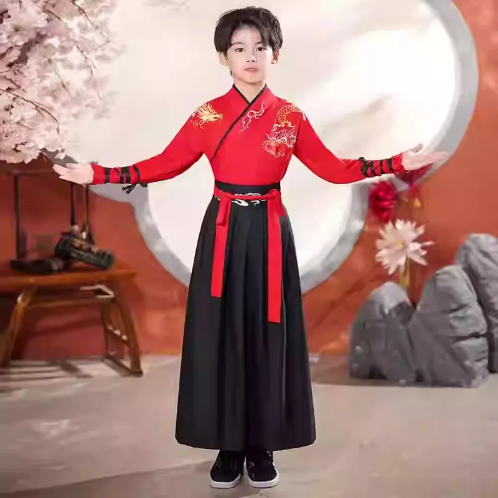 Hanfu Kids Clothes Girls Children Sets Boy Clothing Cosplay Costumes Kung Fu Party Stage Show Vintage Chinese Traditional Dress 4