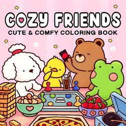Deluxe Cozy Friends Coloring Book - Premium Paint-By-Number Kit for Stress Relief and Relaxation (Pink)