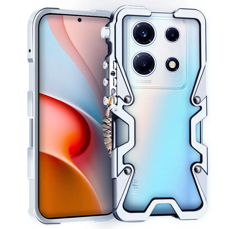 Custodia Posteriore Antiurto Per Paraurti In Alluminio Di Lusso In Metallo Per Infinix Note 40 Pro + 5G/Note 40 30 Pro /Note 30 Vip/ Zero 30 5G/ Gt 10