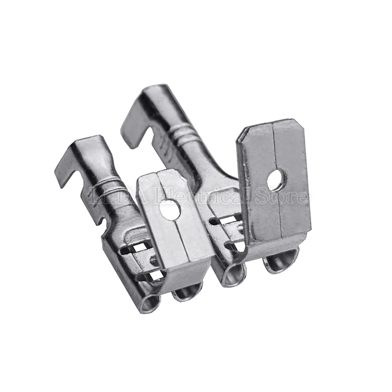 Terminal Block 6.3mm 4.8mm Anti-back Strap Self-locking Plug Spring Cold-Pressed Terminal Block Wire Copper Joint DJ6212-4.8B DJ6212-6.3B