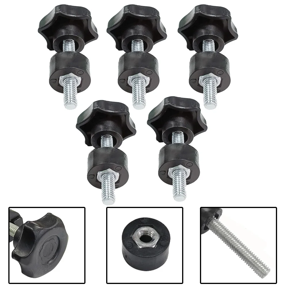 

5PCS M6 Star Shape Thread Clamping Handle Bolt Bakelite Hand Knob Tighten Screw Hand Tools Industry Equipment