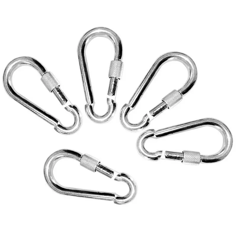 5Pcs 6×60MM 304 Stainless Steel With Screw Outdoor Work Pet Carabiner Diving Multifunctional Snap Spring Hook xingxi titanium ti m5x10 12 16 18 20 23 25 30 35 40 45 50 55 60mm din912bolt cap allen head screw for bicycle stem seatpost part
