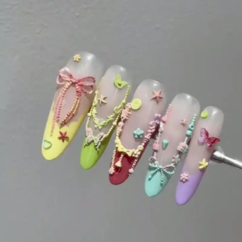 1개 네일아트 데코레이션 나비 천사 과일 3D 몰드 DIY 디자인 실리콘 네일아트 몰드 셀프메이드 웨어링 아머 도구