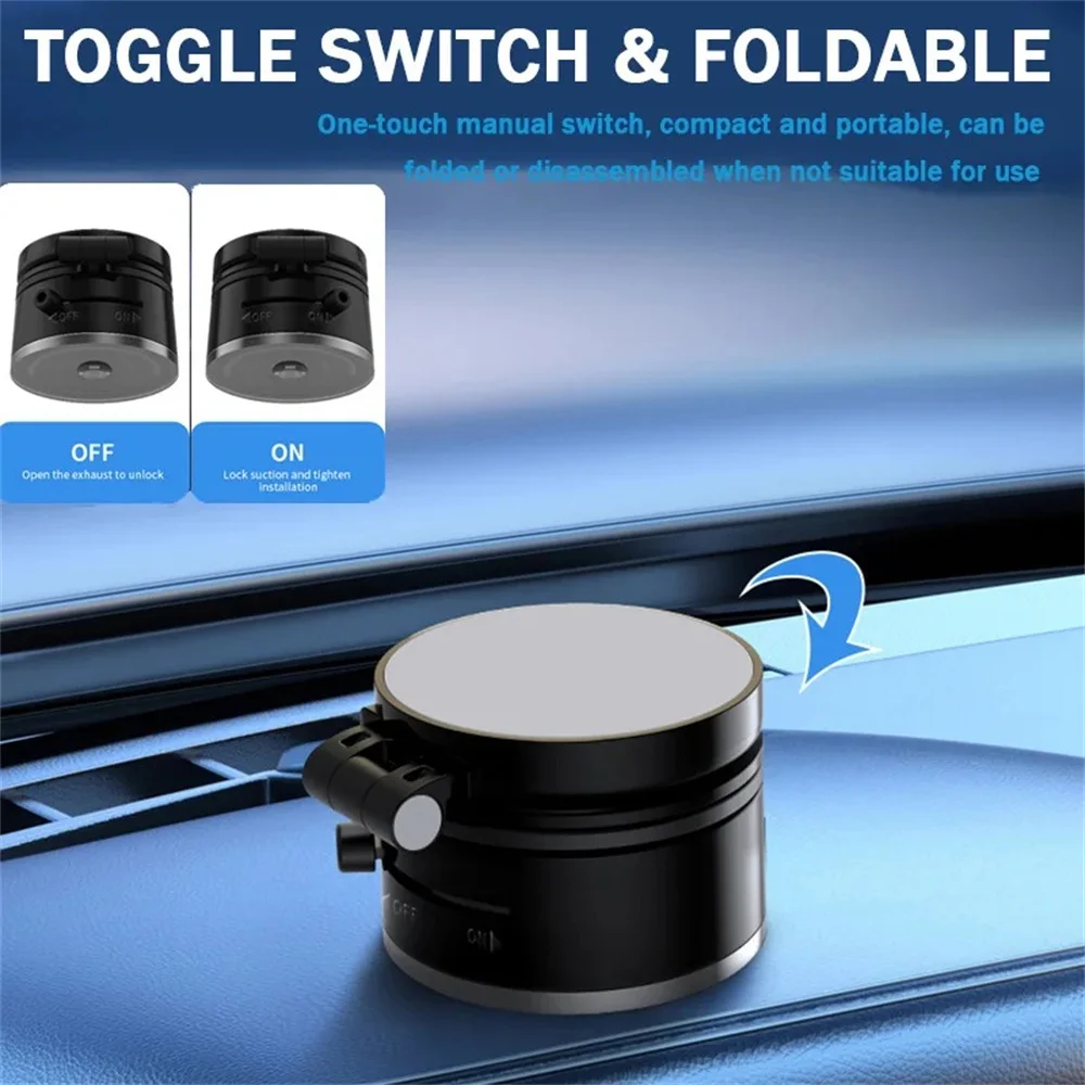 Suction Cup Magnetic Phone Holder Double Sided Adjustable Car Navigation Bracket Rotation Multi-functional Adsorption Bracket