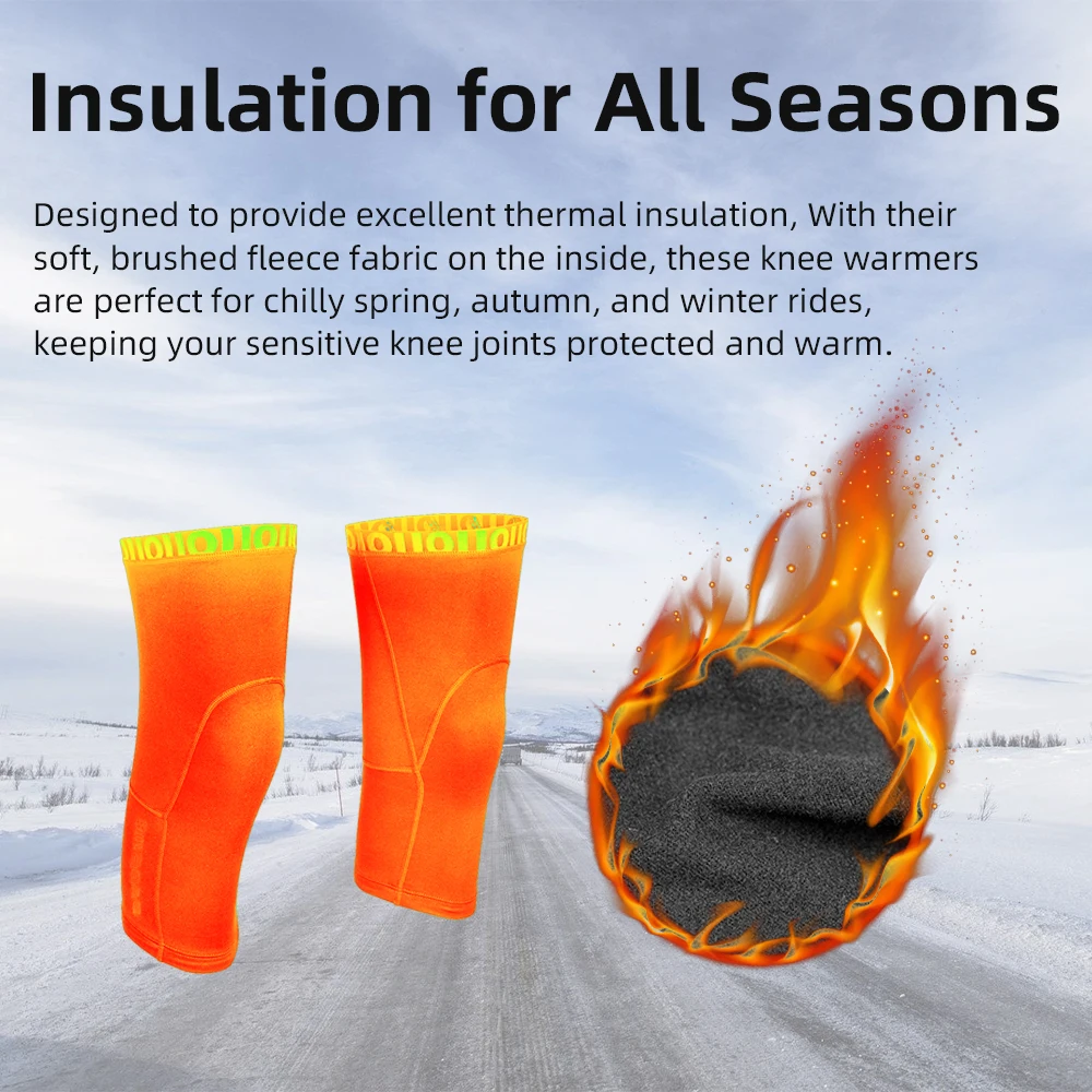Cycling Thermal Fleece Leg Warmers - Compression, Anti-Slip, Unisex Winter Leggings