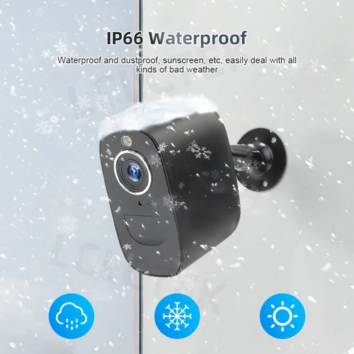 LCLCTEK 4G LTE SIM 카드 4MP 와이파이 배터리 구동 CCTV 카메라, 야외 IP66 무선 보안 감시 카메라, PIR 감지 4