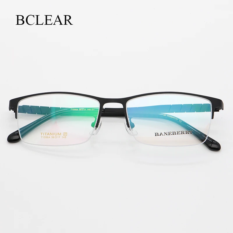 BCLEAR Reines Titan Brille Rahmen Männer Platz Brillen 2022 Neue Männliche Klassische Halb Rand Optische Verordnung Brillen Rahmen