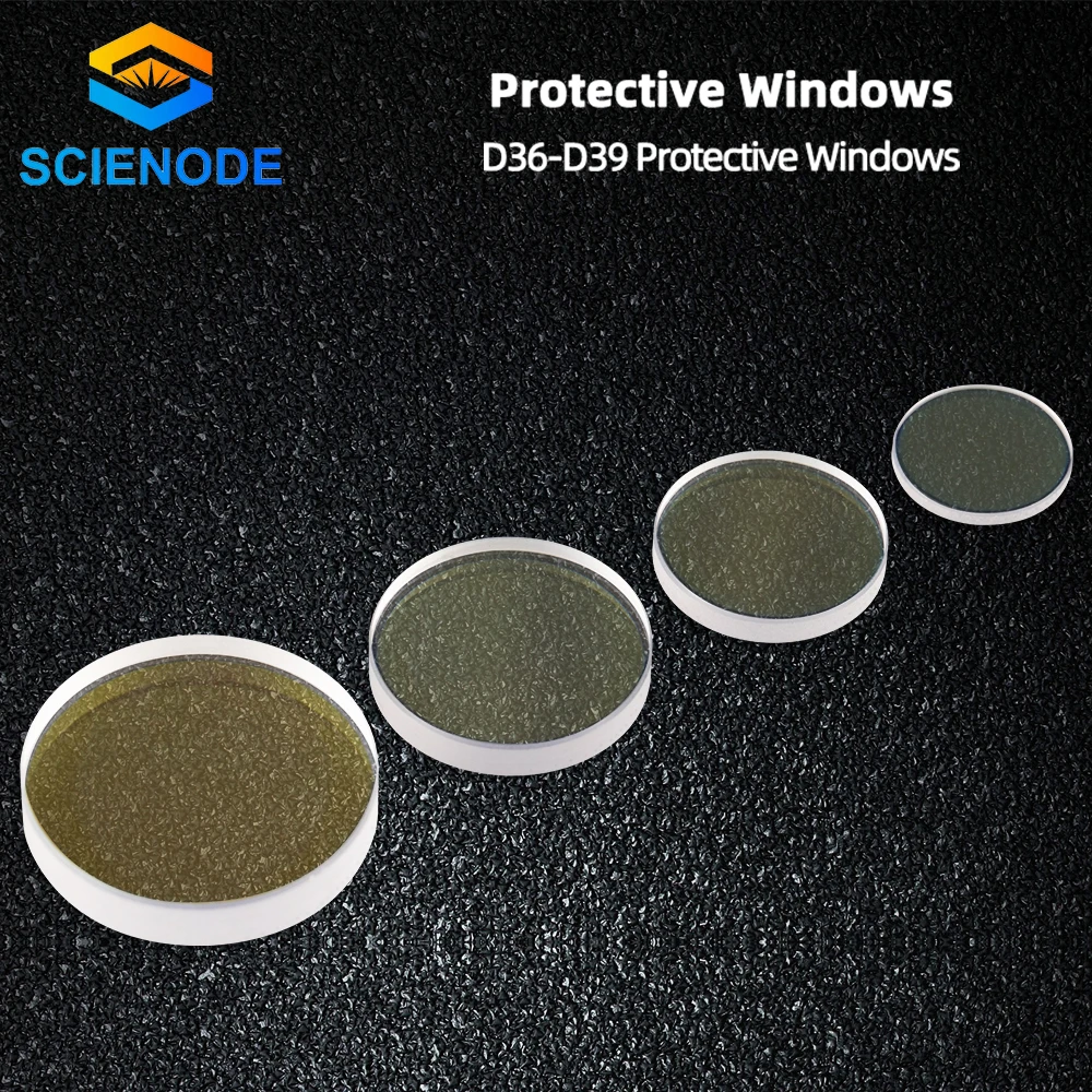 Scienode Laser Protective Windows D36-D39 Quartz Fused Silica Glass for Fiber Cutting Head 1064nm Precitec Raytools WSX |