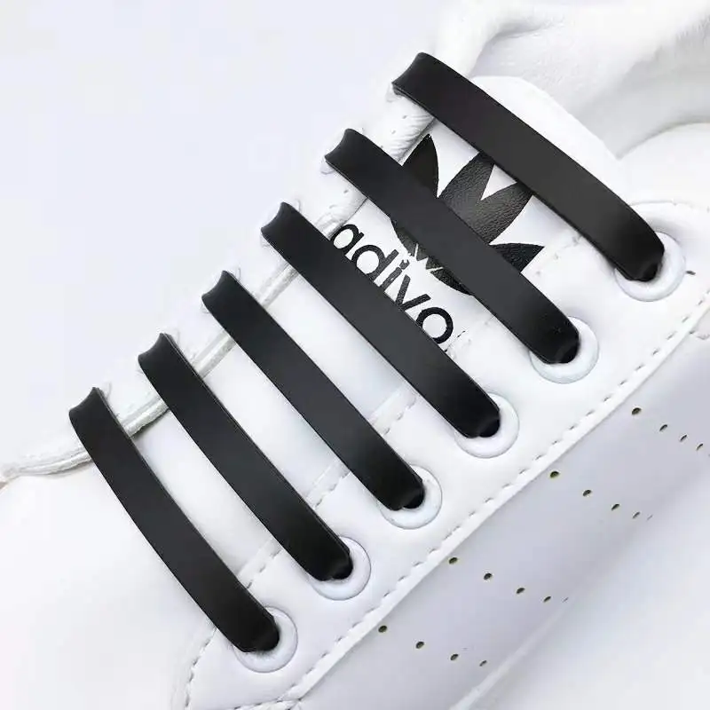 

12 pcs Silicone Shoelace No Tie Elastic Shoe Laces for Sneaker Kid Adult Rubber Shoes Accessories Lazy Shoestrings wholesales