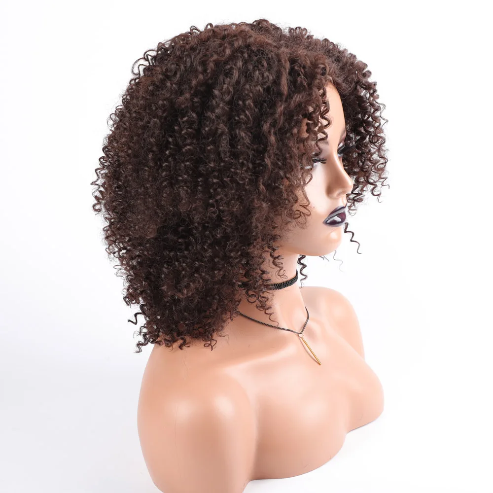 Perruque Lace Frontal Wig 4x4, cheveux naturels bouclés, mélange de cheveux, perruque Jerry Curl, 4x4, perruque Swiss Lace Closure, pour femmes