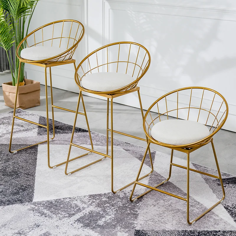

Midcentury Modern Bar Stools Make Up Reception High Backrest Barber Bar Chair Counter Party Taburetes Alto Cocina Home Furniture