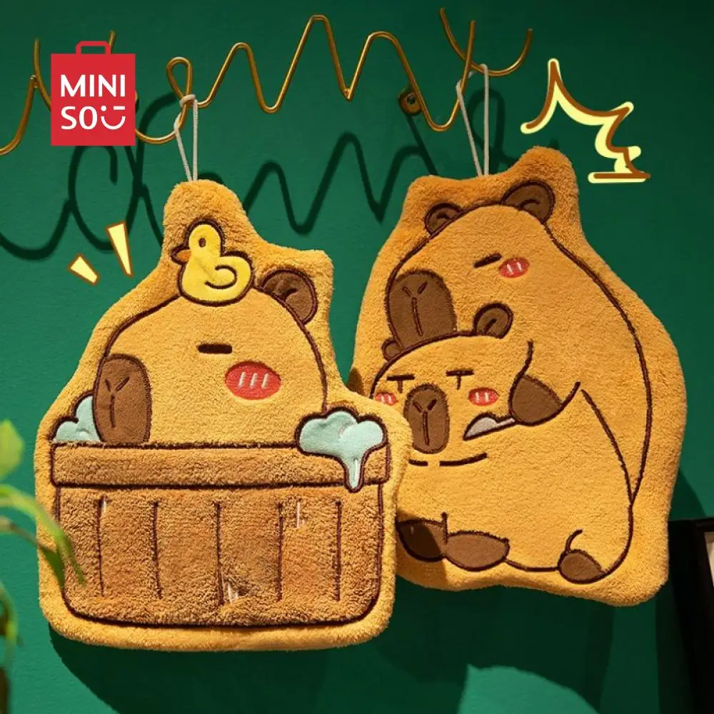 Miniso Capybara Water Dolphin Hanging Hand Wipe Kitchen Hand Wipe Asciugamano Assorbente Per Le Mani Panno Bagno Bambini