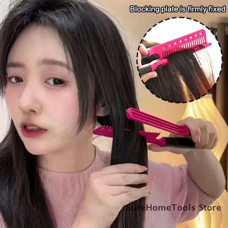 V Type Hair Straightener Brush DIY Hairdress Tool Hairdressing Combs Natural Hair Styling Curling Comb Hair For Male And Female