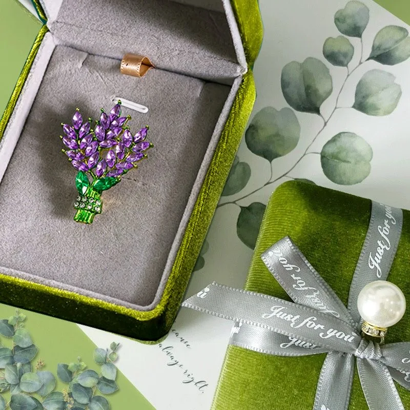 Seven Wolves Flower Brooch Pin - Purple Rhinestone Corsage, Exquisite Breastpin Jewelry For Women, Wedding & Party Gift