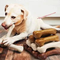 Unbreakable Dog Chew Bone Toy Natural Rubber Puppy Teething Relief Certified Non-Toxic Dental Cleaning Small/Medium/Large Dogs 1