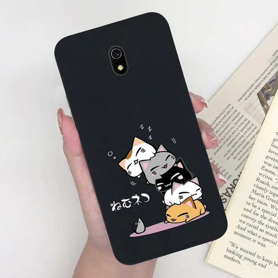 COPHONE® - Cover Black Compatible XIAOMI REDMI 8A Carbon Fiber, Anti