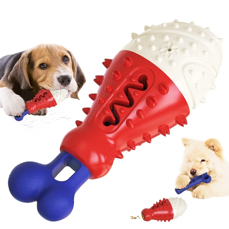 

Chicken Leg Modeling Dog Leak Feeder Toys Dog Rubber Chewing Grinding Toys Teeth Cleaning Ball Feeding Toys Dog Accessories