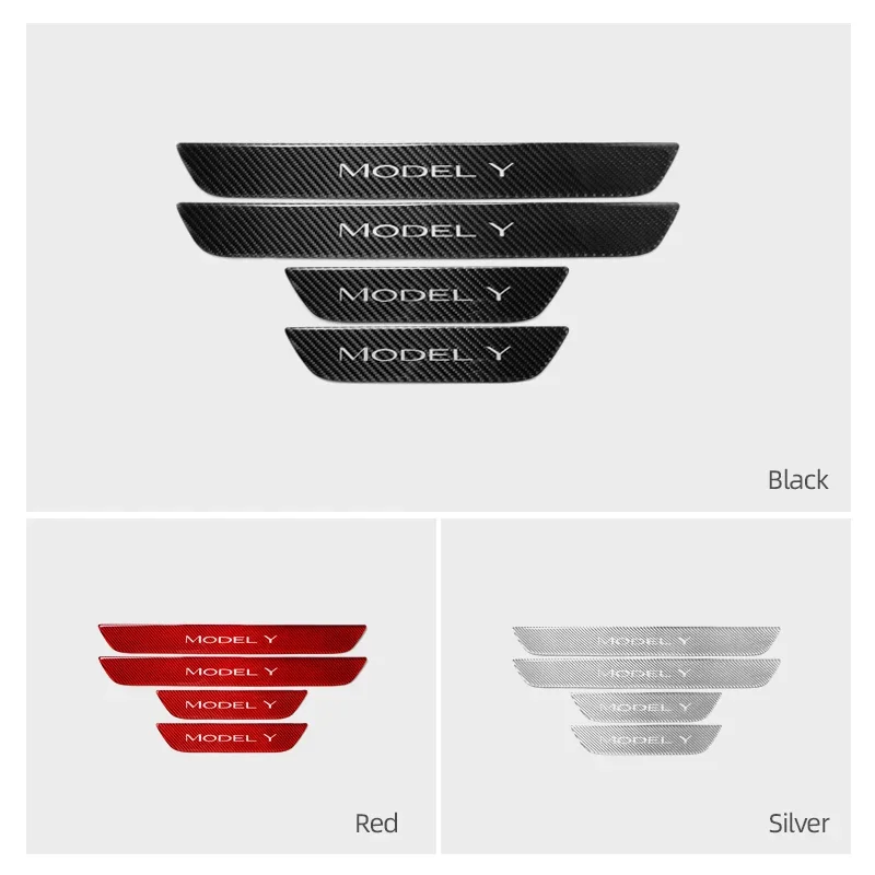 테슬라 모델 Y 모델 Y 주니퍼 2025 용 TPIC 자동차 도어 씰 패널 탄소 섬유 트림 프로텍터 스티커 튜닝 인테리어 액세서리