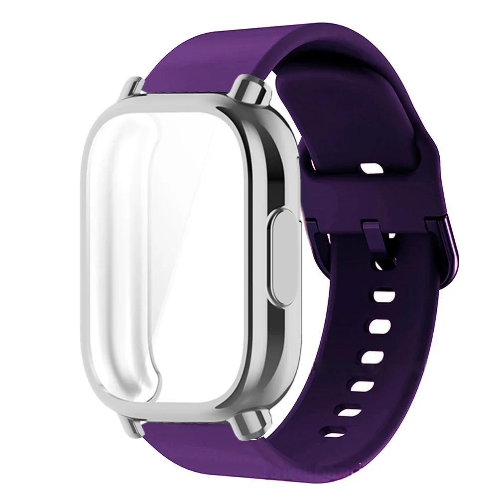 Silicone Strap with Case for Smart Watch, 22mm, Compatible with Watch 5 Active Lite