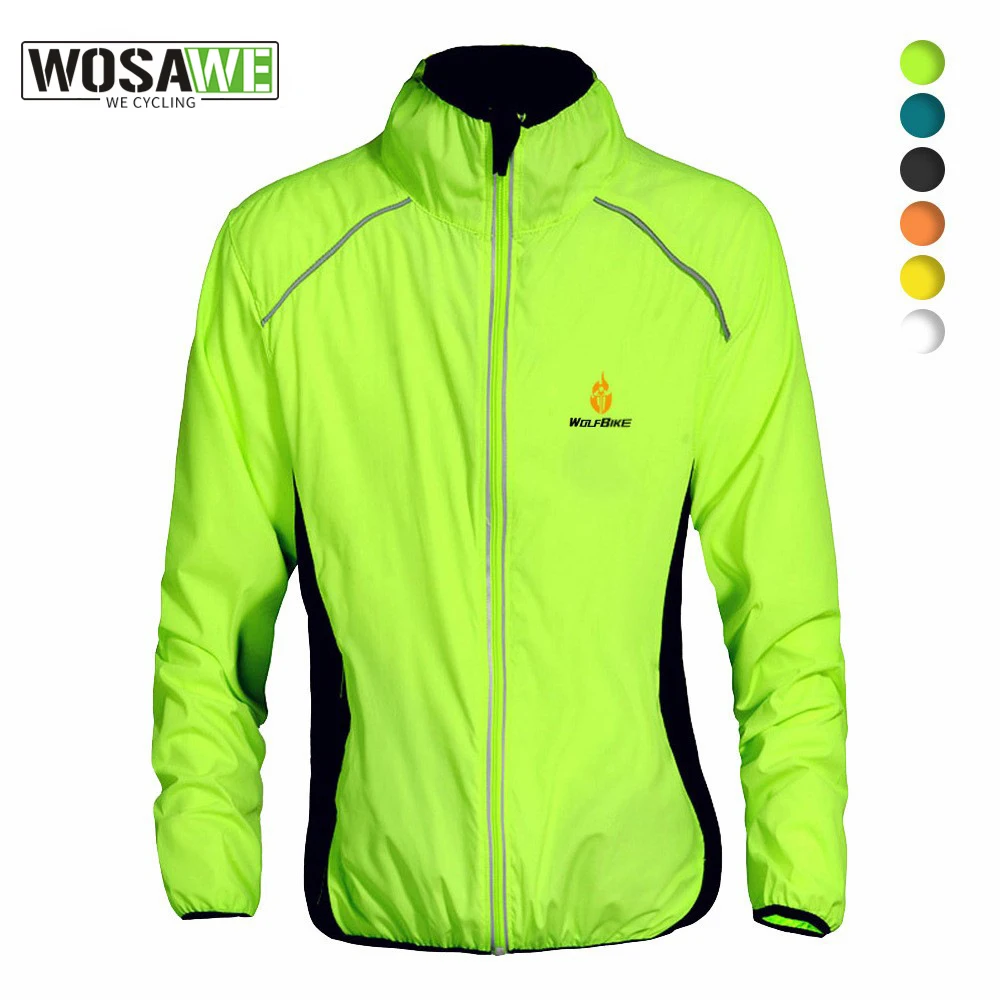 

WOSAWE MTB Road Bike Bicycle Jackets Breathable Reflective Cycling Jackets Long Sleeve Men Windproof Outdoor Sports Raincoat