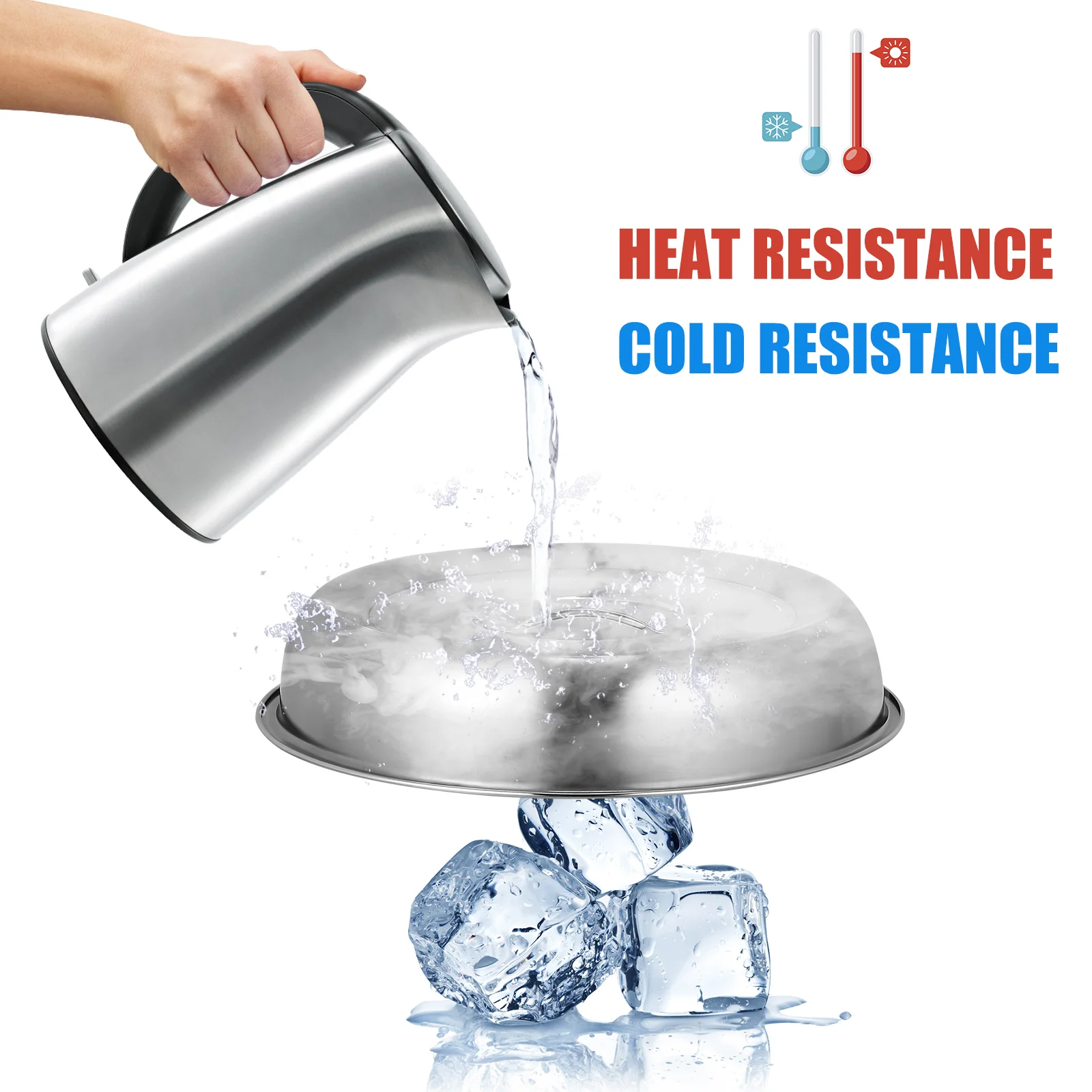 Food Cover 2 Pcs Stainless Steel Cookware Parts Kitchen Utensil Protective Hood Round Cover Dining Bar Equipment