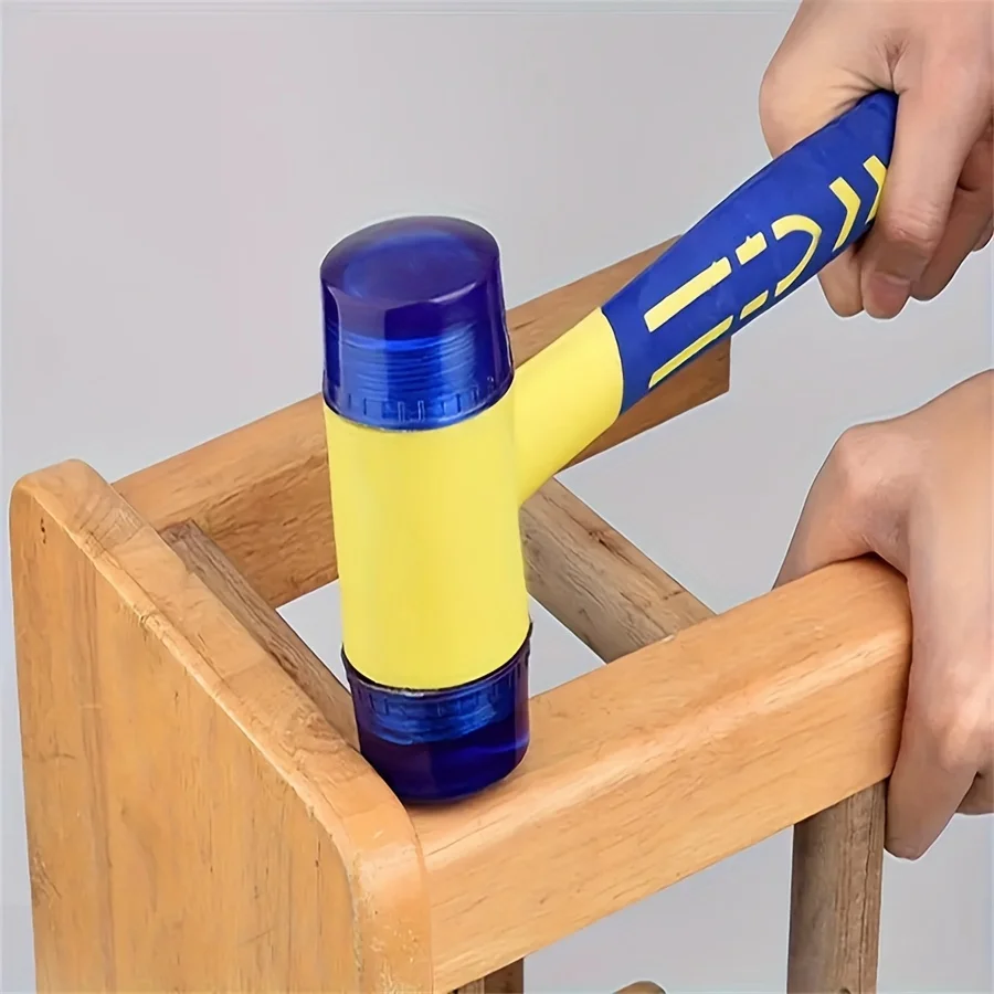 1 Double Headed Installation Hammer 25mm Rubber Hammer with Rubber Handle Detachable Insulated Installation Hammer