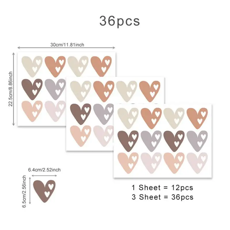 Boho Hearts Creative Wall Sticker Children Baby Boys Room Nursery Wall Art Decals Vinyl Mural Kids Bedroom Home Decor wall stickers luminous wall stickers vinyl decal stickers children room decoration