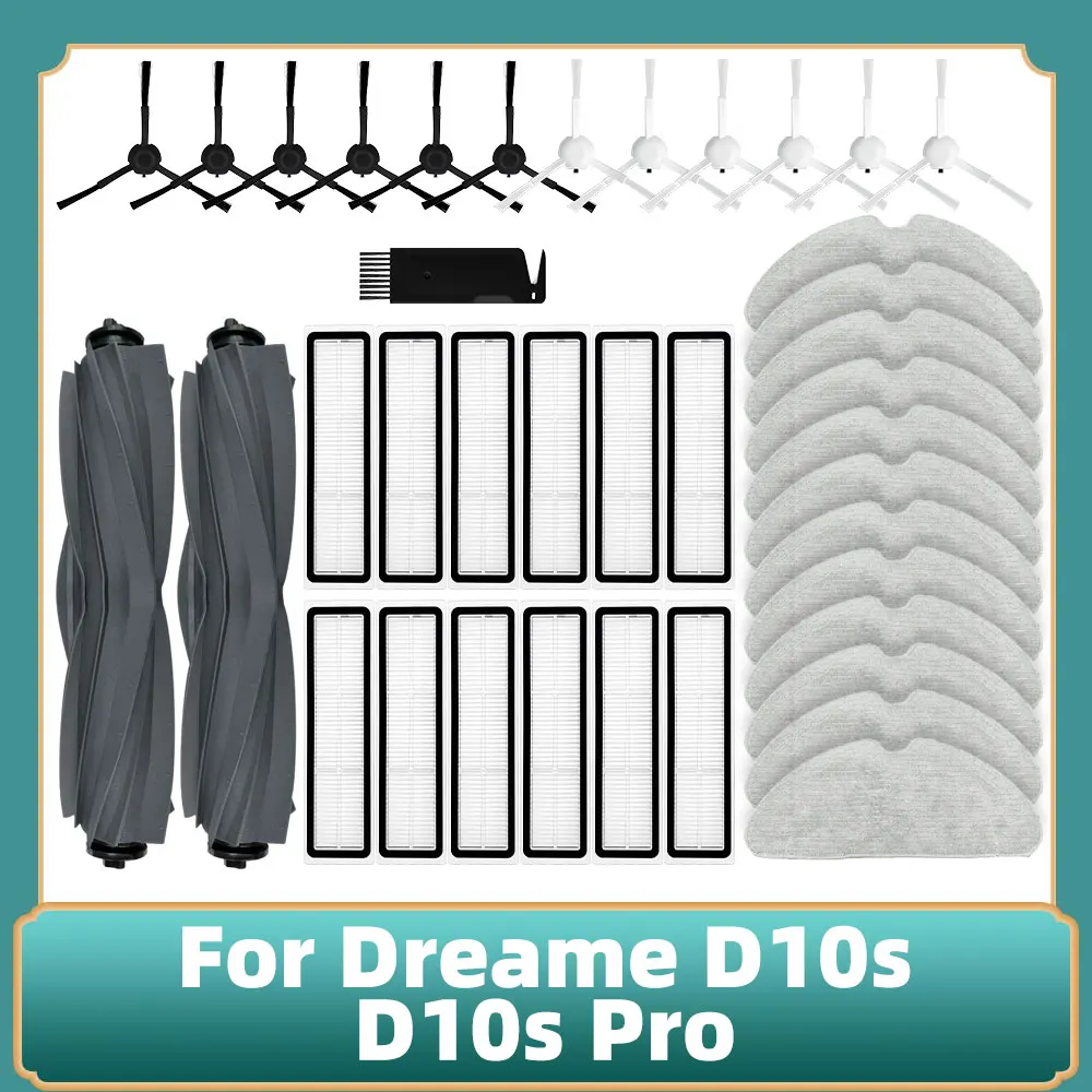 Compatível com o Aspirador de pó Robô Dreame Bot D10sd10s Pro Rolo Principal Escova Lateral Filtro Hepa Panos de Limpeza Acessórios e Peças