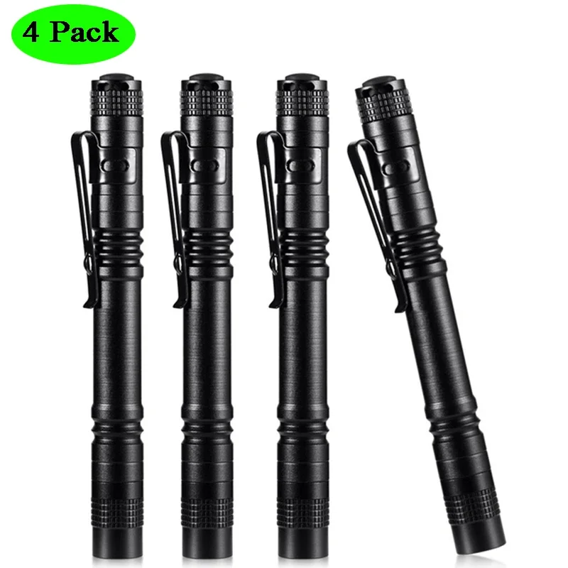 4 PCS Super Small Mini LED Flashlight Torch Handheld Portable Pen Light Linterna Pocket Torch for Camping Fishing Lantern Lights