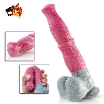 9.6 inch Soft Silicone Dildo Horse Realistic Cock Penis Fantasy Anal Butt Sex Toy For Couples Flirt Adult Goods With Sucker 9 6 inch Soft Silicone Dildo Horse Realistic Cock Penis Fantasy Anal Butt Sex Toy For