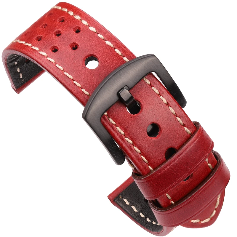 Premium Vintage Matte Genuine Leather Watch Strap – Breathable Cowhide Band