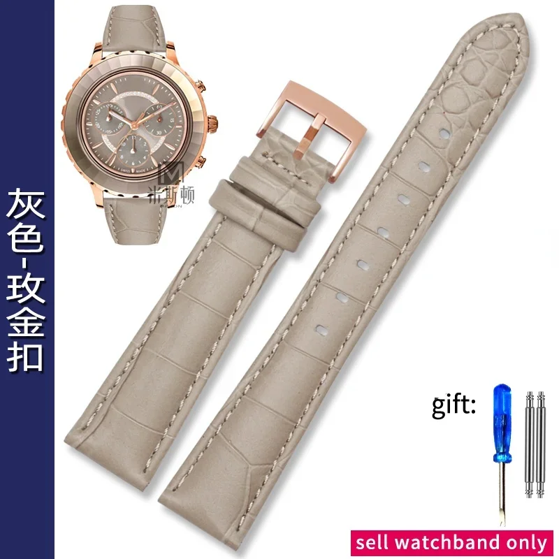 Aus echtem Leder Armband für Swarovski frauen Grün Submariner 