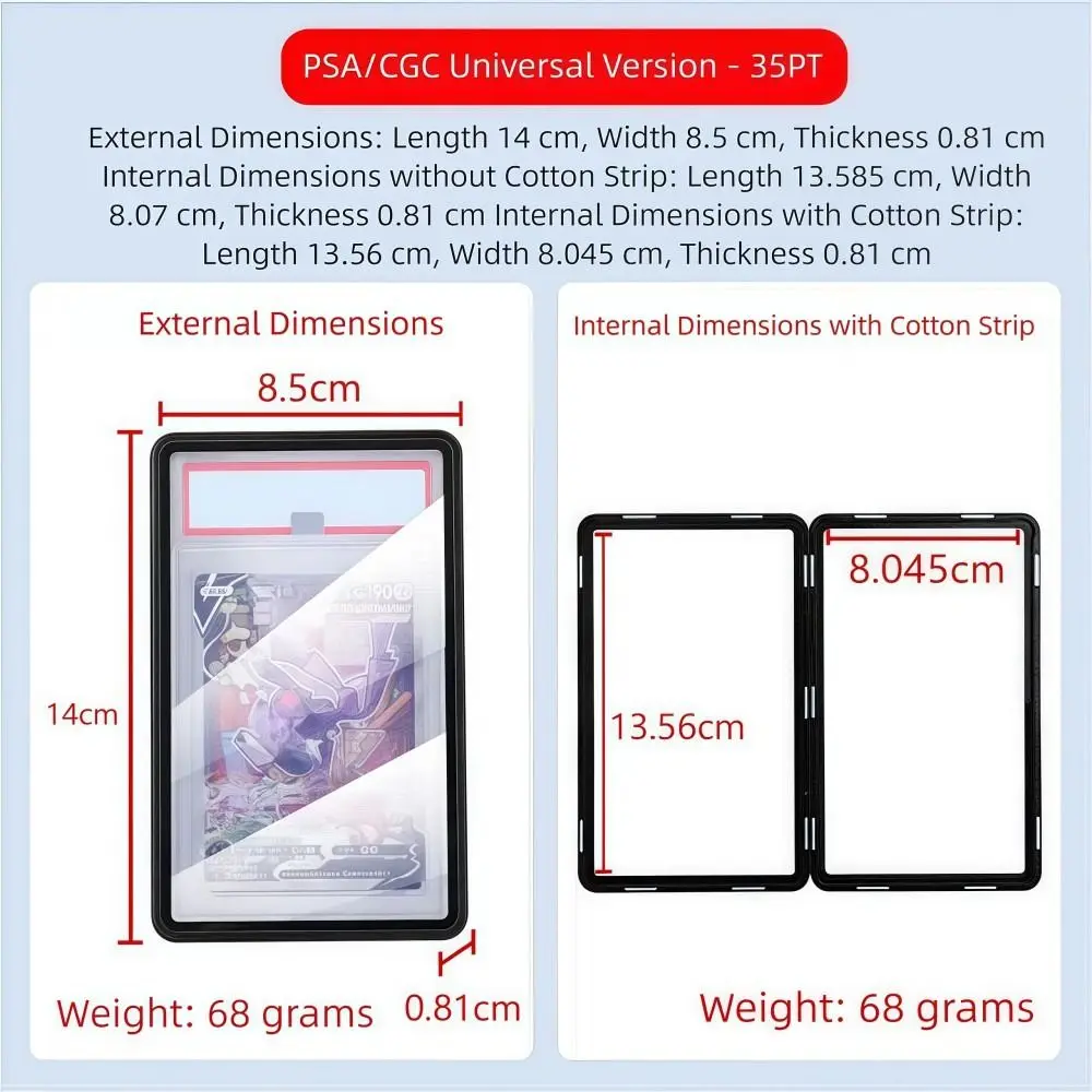 what are the dimensions of a psa graded card Clear PSA Style Empty Card Slab for Professional Grading and Protection