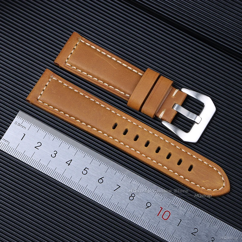 Vintage Matte Genuine Leather Watchband Bracelet - Black, Blue, Brown