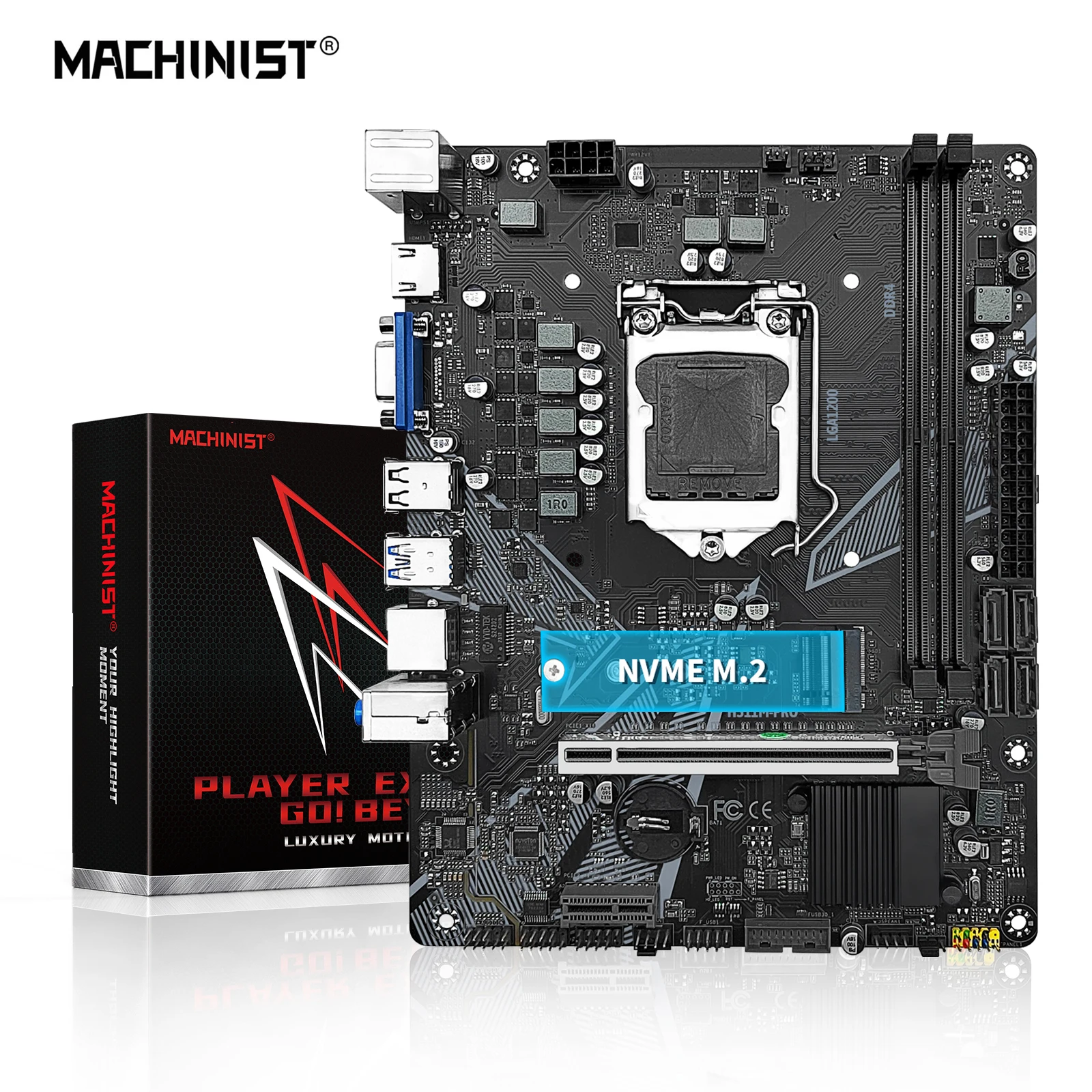 Motherboard Lga 1200 Suporta Intel Core i3 i5 i7 i9 10 ° 11 ° Processador Cpu Ram Ddr4 Memória Desktop Vga Hdmi M-atx Machinis-h511