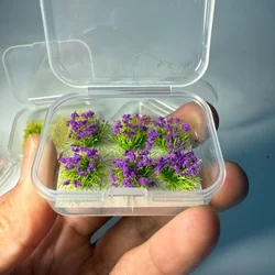 Six - Piece Mini Flower Clusters for Micro Landscapes and DIY Architectural Decor (Purple)
