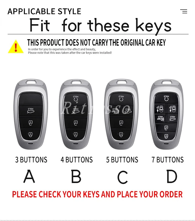 Copertura della cassa chiave dell'automobile del Silicone della lega di zinco per Hyundai Solaris Sonata Hybrid NEXO NX4 New Grand Santa Fe Tucson 2020 2021 - Sdf456b9e7cbd45788aeae07c0516afa9Z